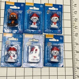 Lot of 6 Nickelodeon Paw Patrol Mini Figures Zuma Orange Hat Marshall Fire Dog